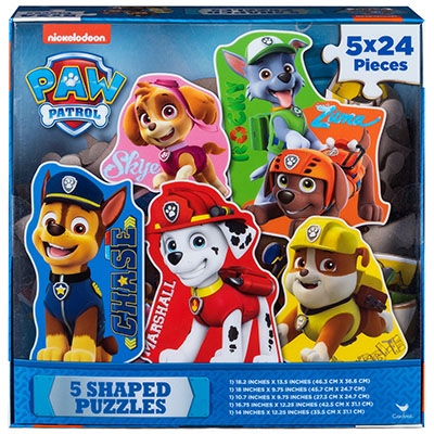 Paw Patrol 5 Shaped Puzzles in Box